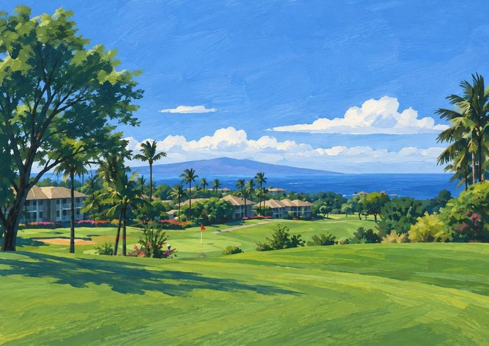 The Maui view as a contemporary gouache